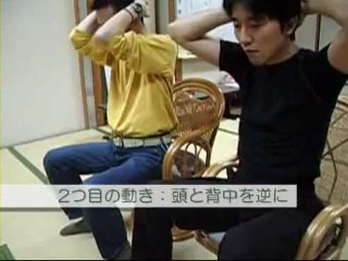 あべこべ体操2−2頭を下げるときに背中を反らす あべこべ体操2−2頭を下げるときに背中を反らす