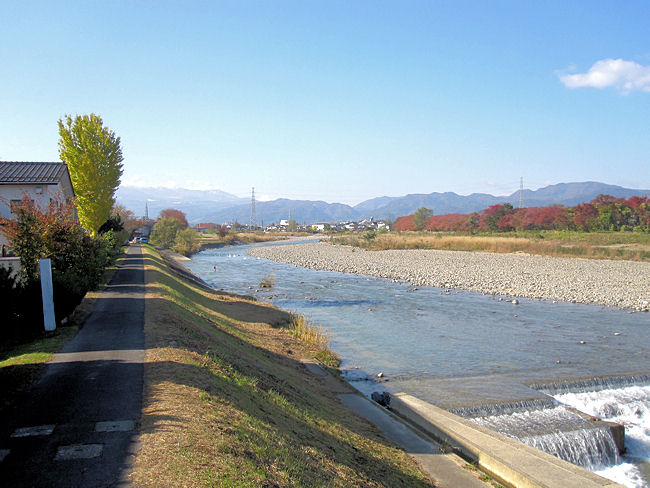 松川の白鳥飛来地全景 松川の白鳥飛来地全景
